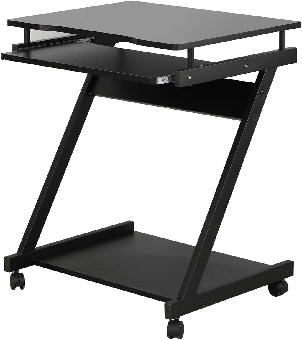 Adjustable Mobile Laptop Desk with Wheels, Black V689944