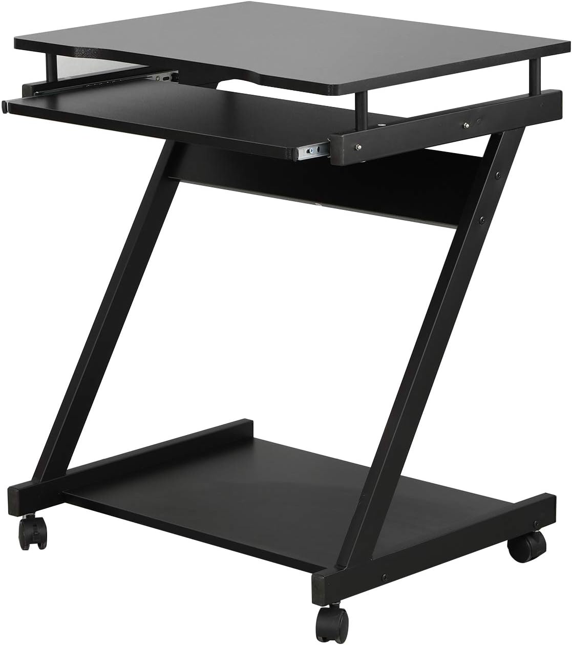 Adjustable Mobile Laptop Desk with Wheels, Black V689944