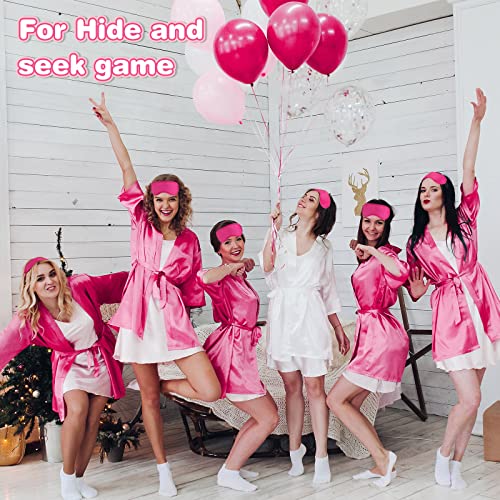100 Pieces Pink Silk Sleep Eye Mask with Adjustable Elastic Strap J56457