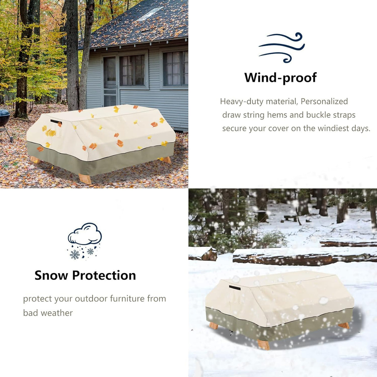 96 Inch Heavy Duty Waterproof Picnic Table Cover I815911