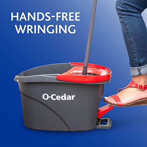 Microfiber Spin Mop & Bucket Floor Cleaning System Bundle with Hard Floor Cleaner (Lavender, 10 Count) B354402