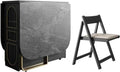 Folding Square Dining Table with Wheels and Storage Racks R64809