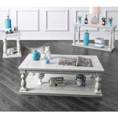Rustic Coffee Table in Antique White L18146