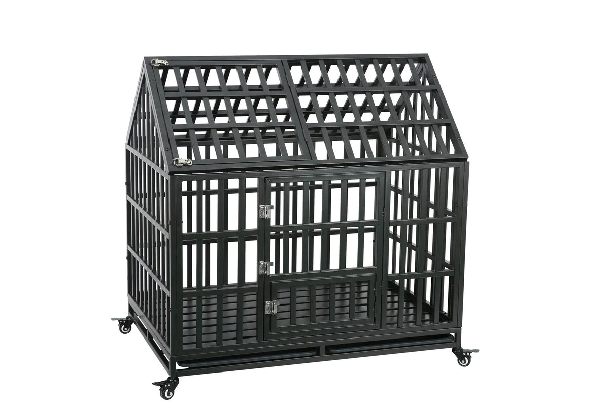 Heavy Duty Dog Cage Crate with Roof W46020