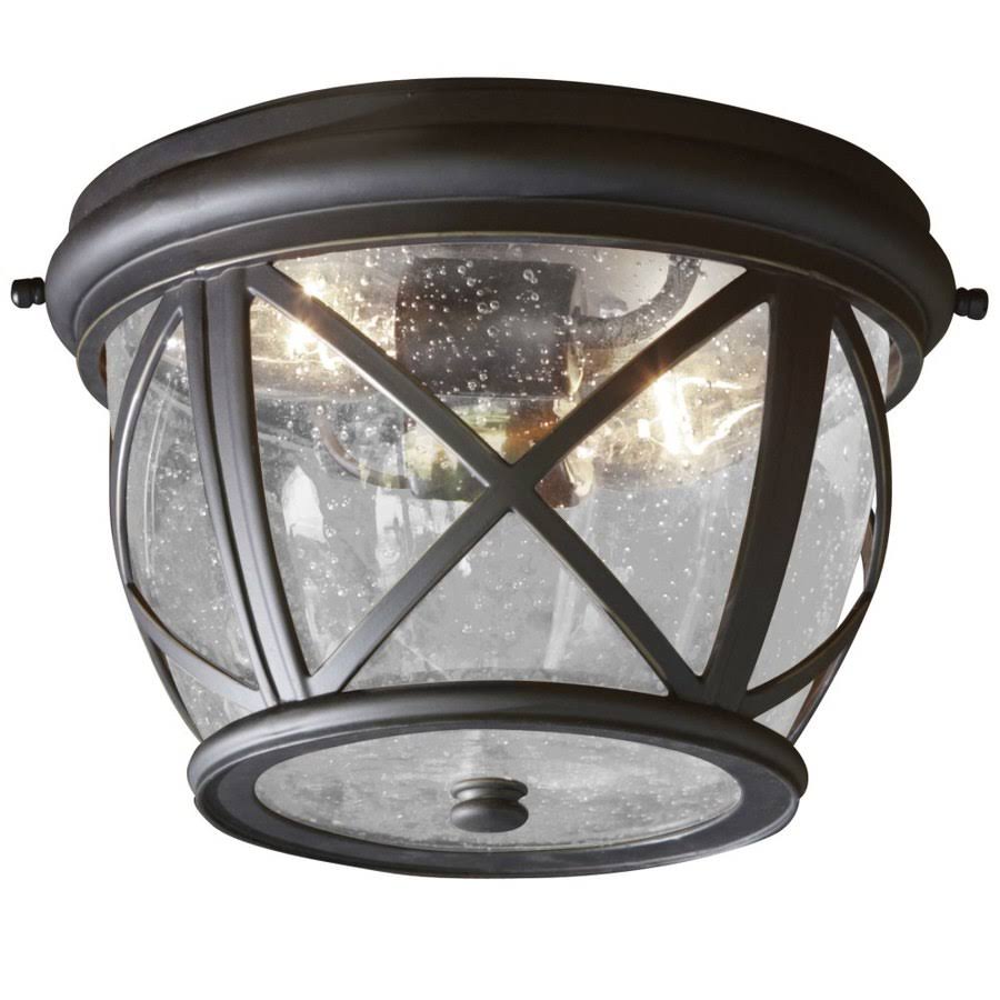 10.9-in Rubbed Bronze Outdoor Flush-Mount Light H746726