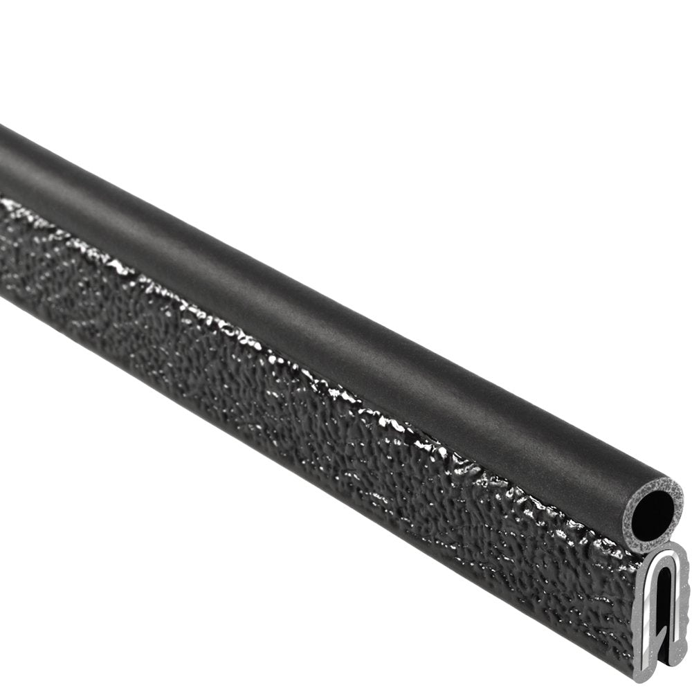 Trim Seal with Top Bulb, 3/16” Edge, 3/4” Bulb Seal Diameter, 25’ Length, PVC Plastic with EPDM Rubber Seal, Pack of 2 R318839