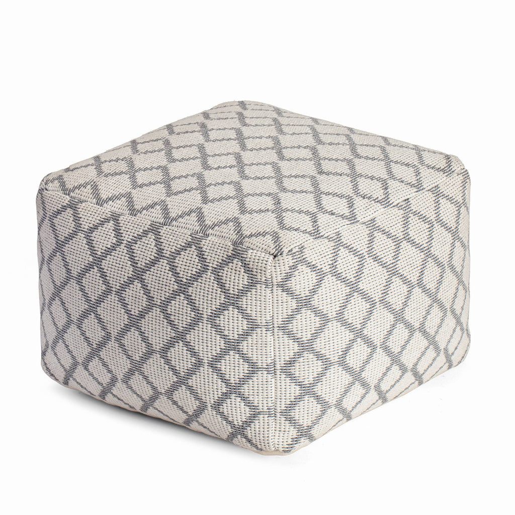 Gray & Ivory Pouf O469523