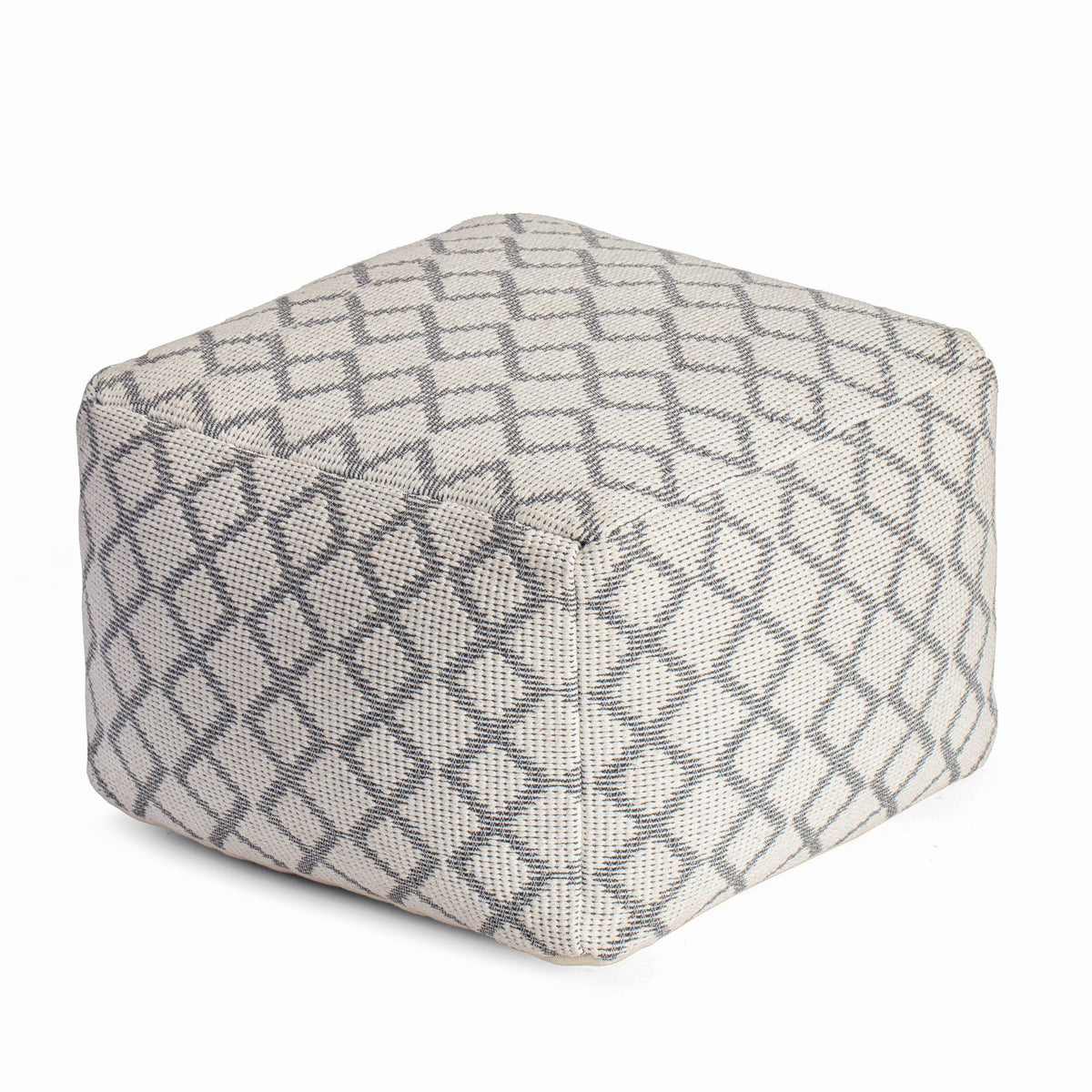 Gray & Ivory Pouf O469523