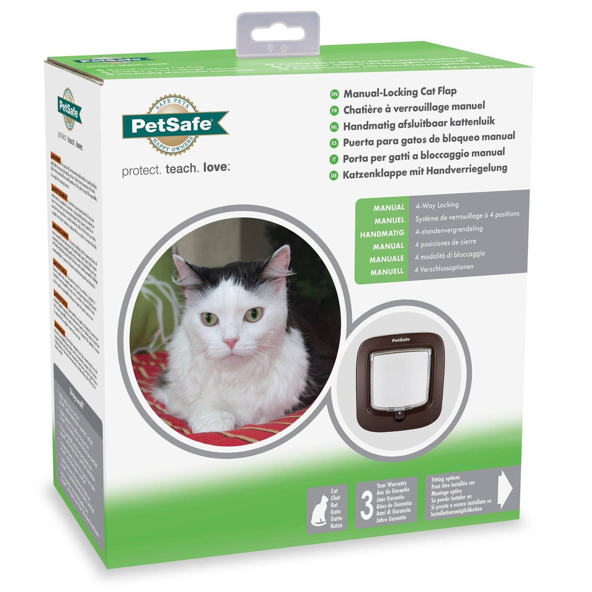 Brown 4 Way Locking Cat Flap S394