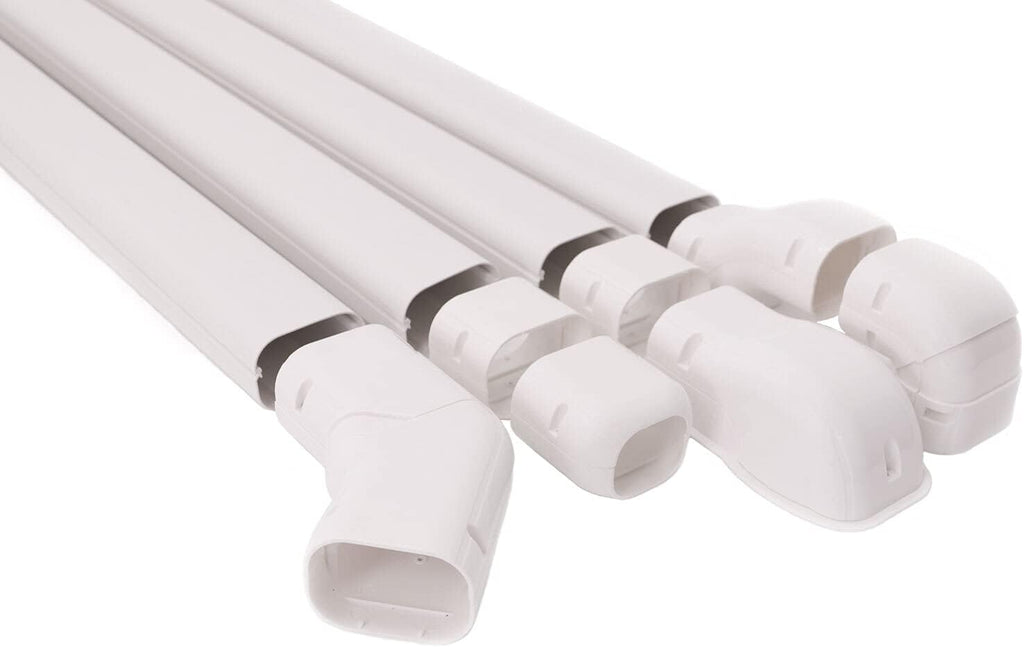 Beige PVC Decorative Line Cover Channel for Ductless Mini Split Air Conditioners, 4" Diameter, 6 Sets of 4' [Total 24'] U574