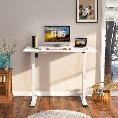 White Electric Height Adjustable Standing Desk G676614