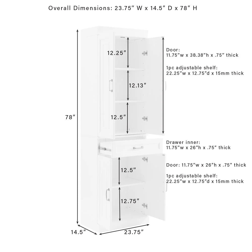 White MDF Wood Pantry (Set of 2) I153