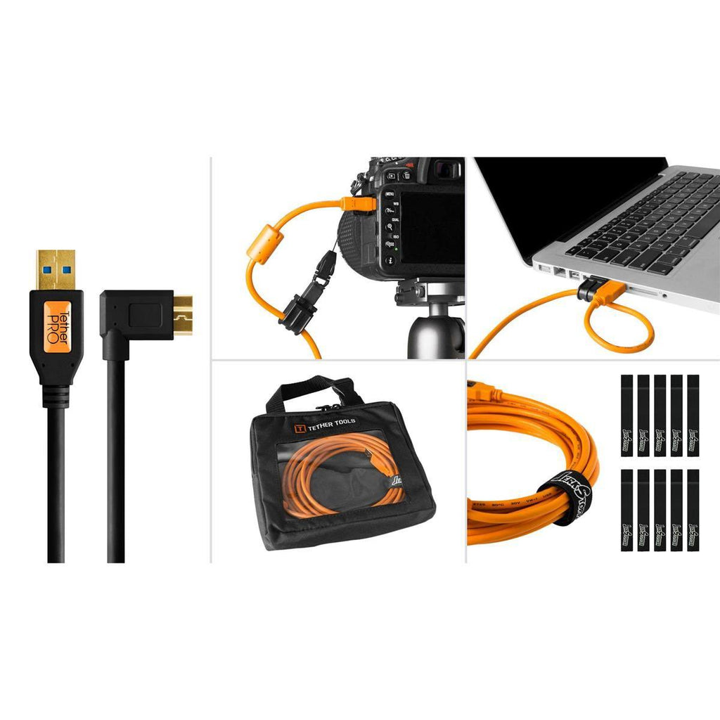 Black USB 3.0 Micro-B Cable Starter Tethering Kit J5675