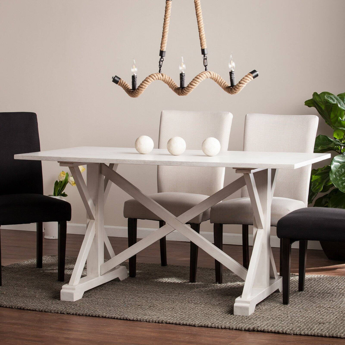 Farmhouse Dining Table in White J299