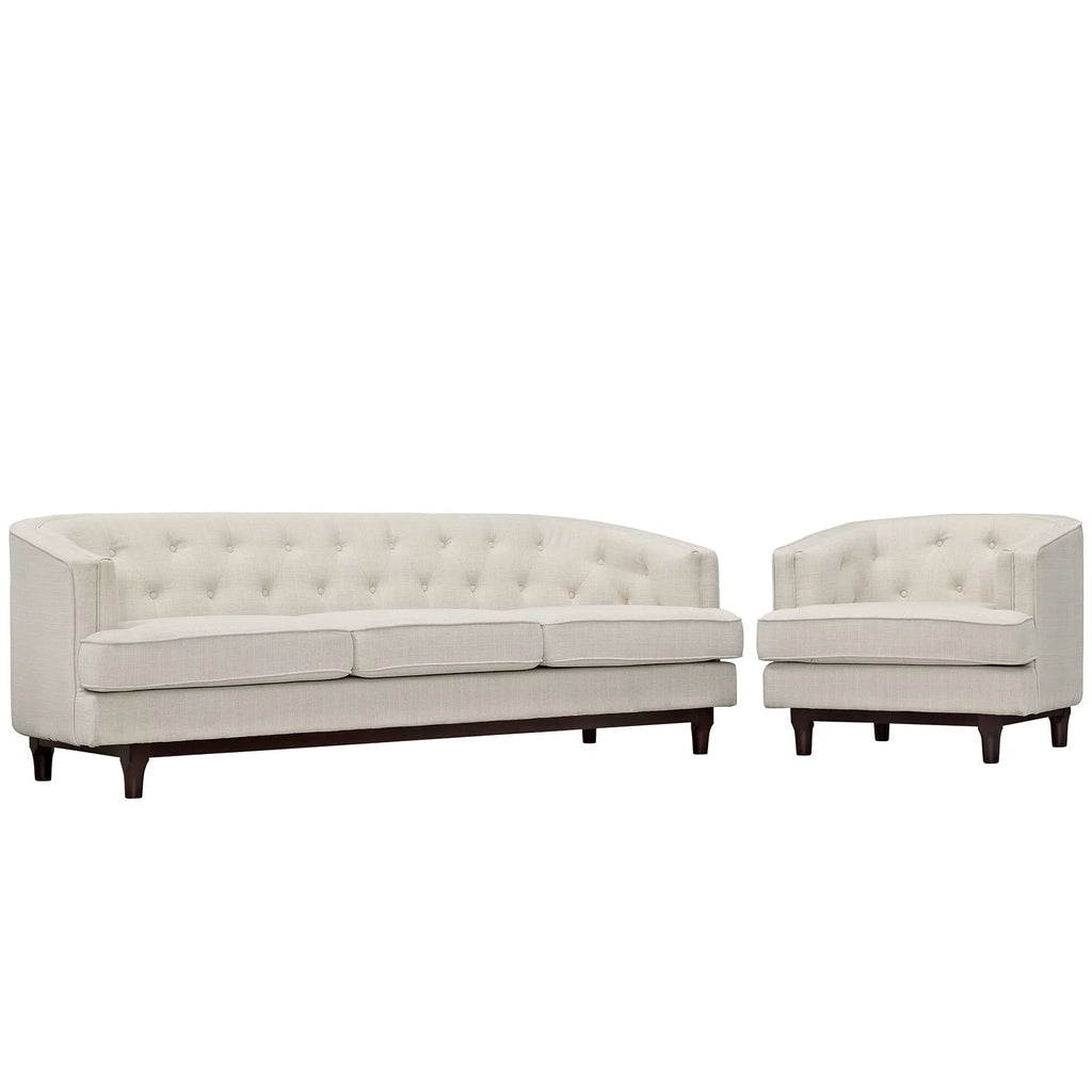 Beige Set of 2 Living Room Set Z2355