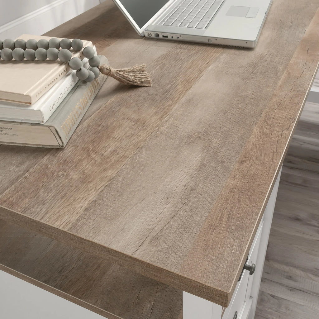 L-Shaped White Engineered Wood Desk X1455