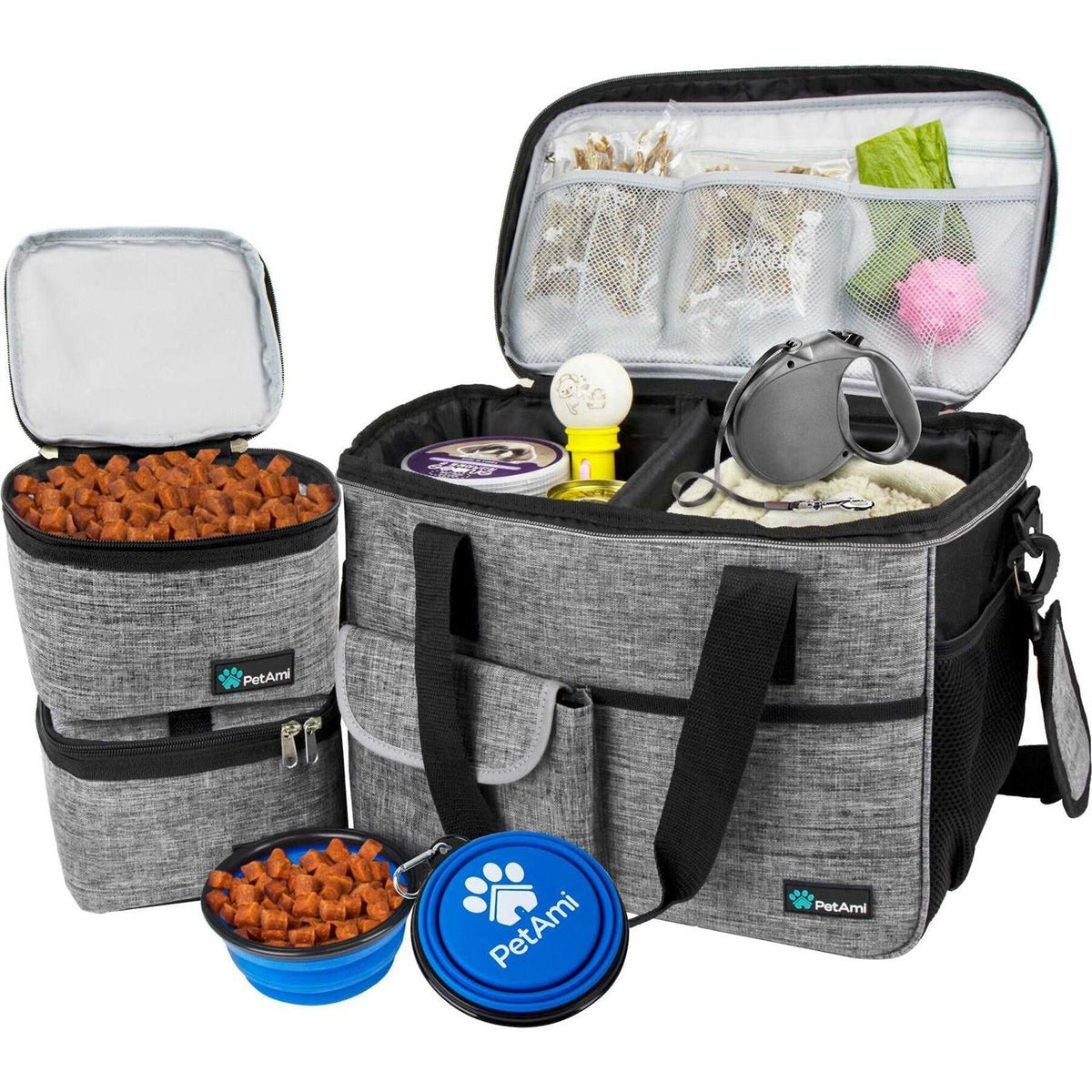 Dog Travel Bag with Food Container and Bowls S889