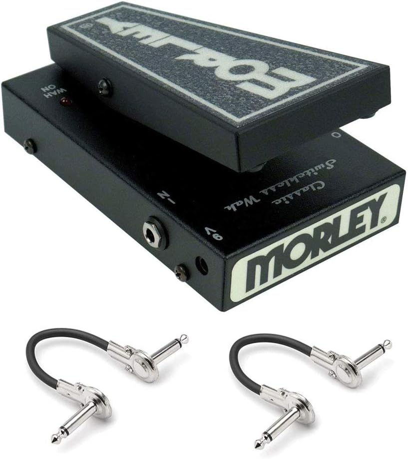 Mini Classic Switchless WAH Pedal with 2x 6' Pro Phone to Phone (1/4) Cables Bundle R6045