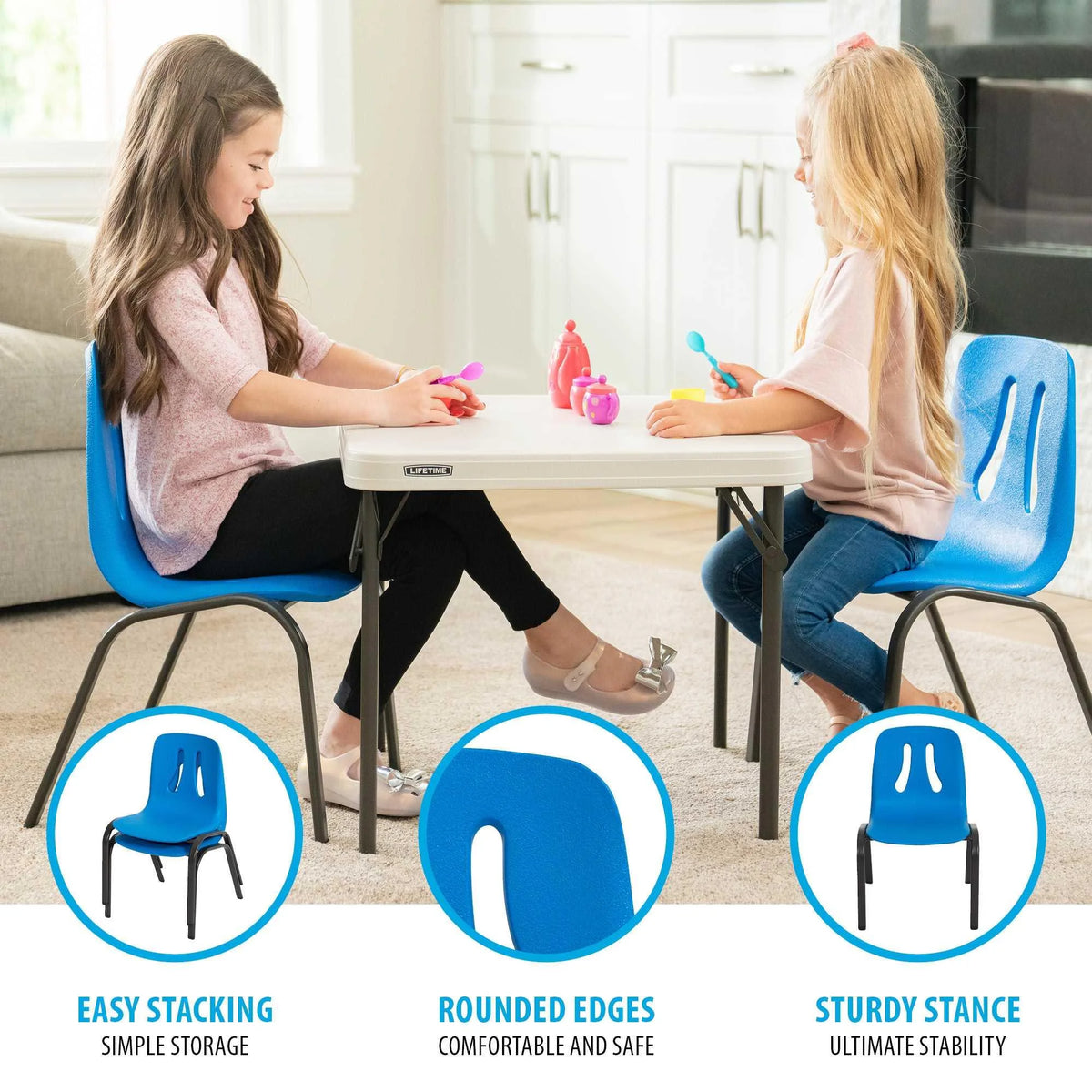 Children’s Stacking Chair 4 Pack Dragonfly Blue N640