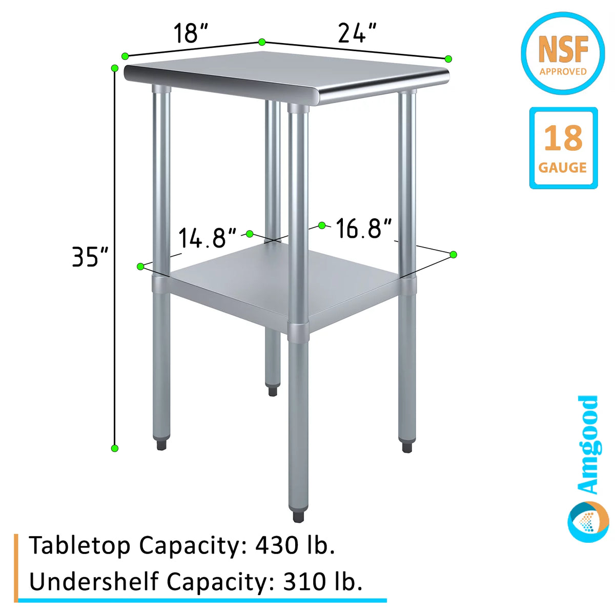 Stainless Steel Work Table with Undershelf W83605