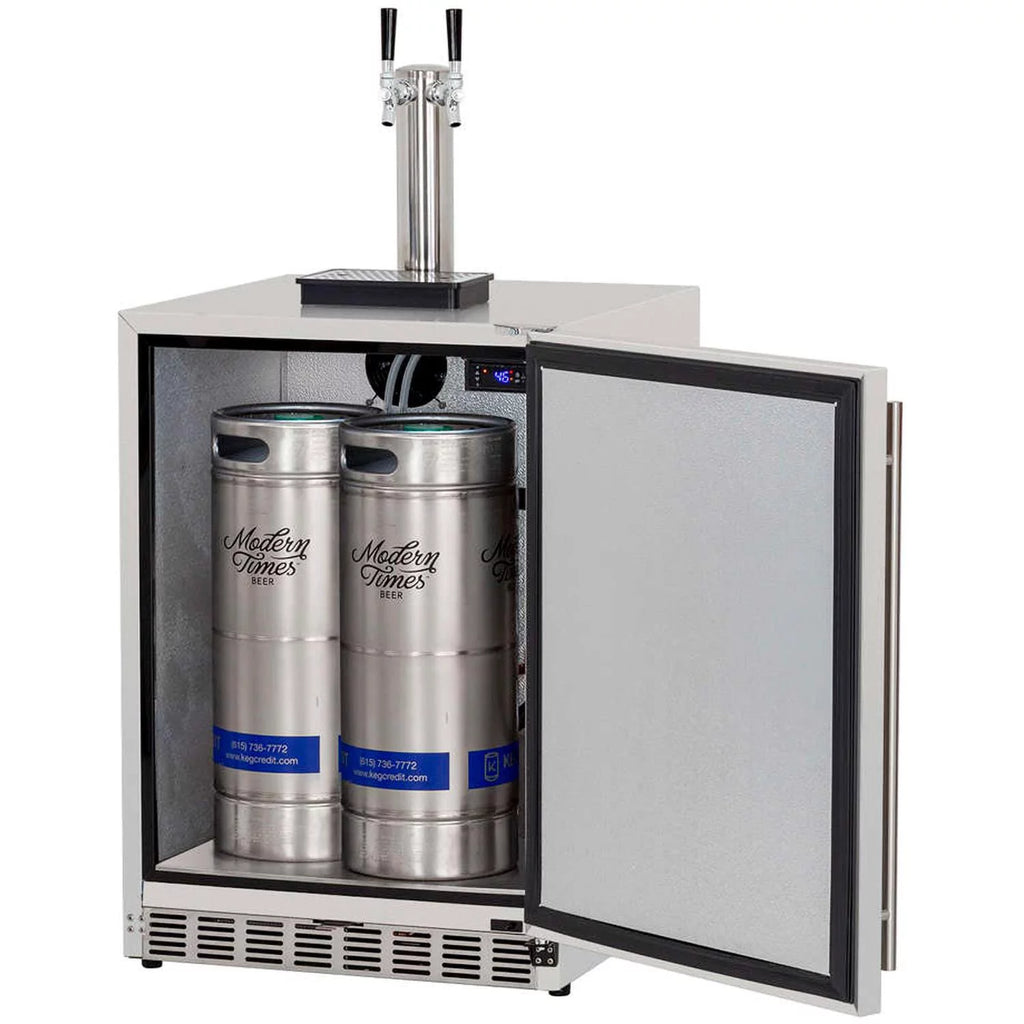 25-Inch 6.6 Cu. Ft. Outdoor Dual Tap Beer Dispenser/Kegerator D3435