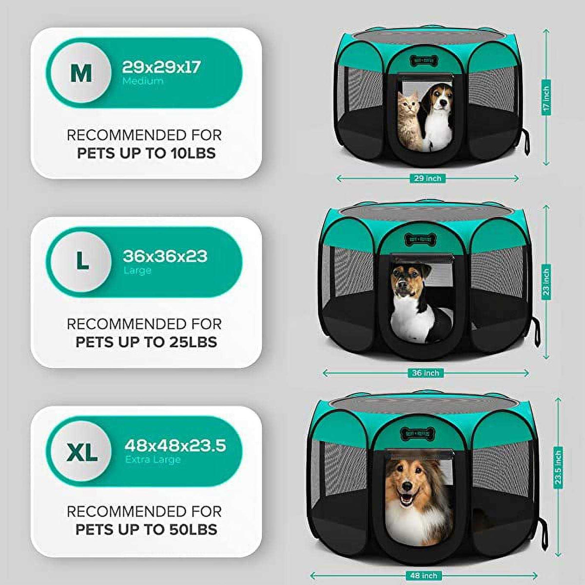 Foldable Pet Playpen with Carrying Case and Travel Bowl S16012