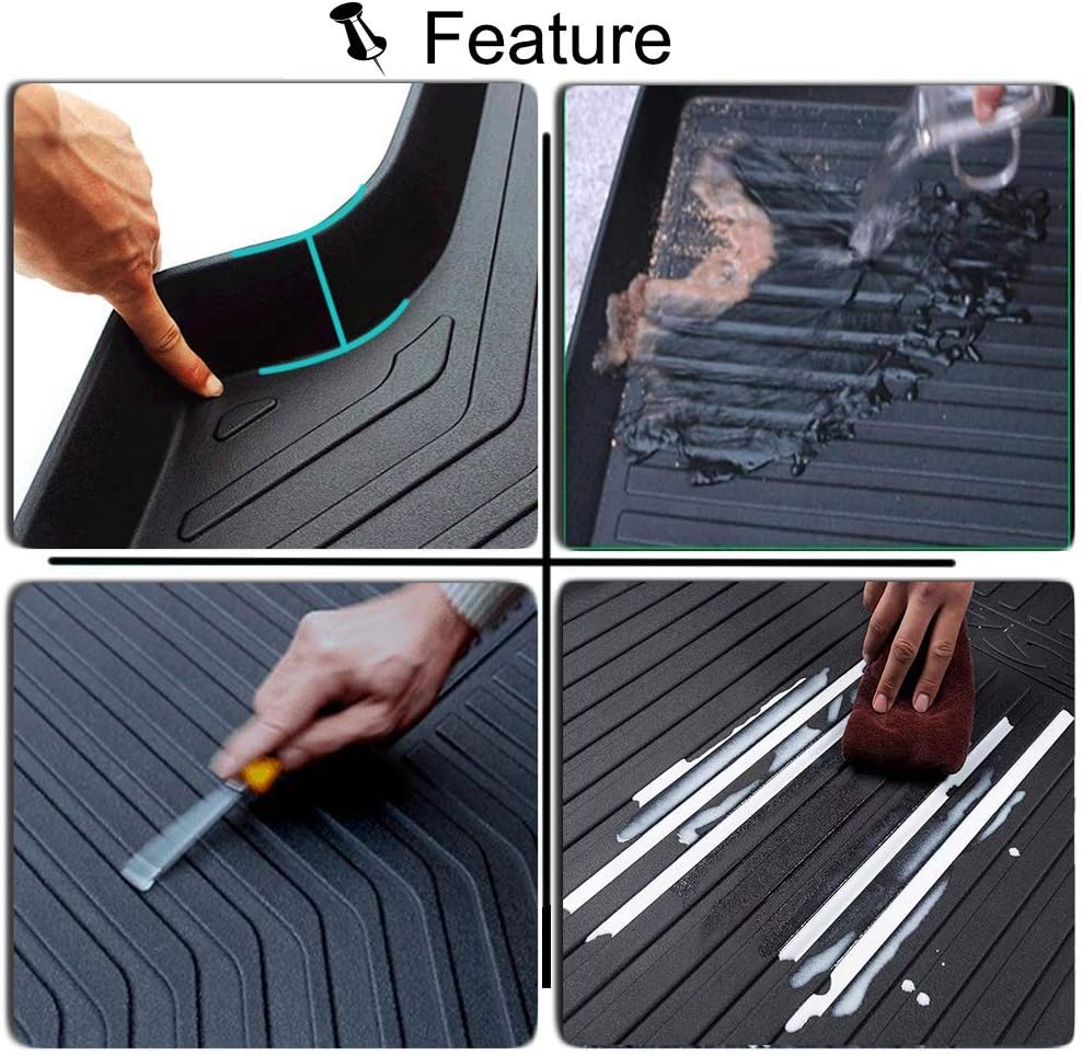 Rear Cargo Tray Trunk Floor Mat Waterproof Protector Pack of 2 D3355