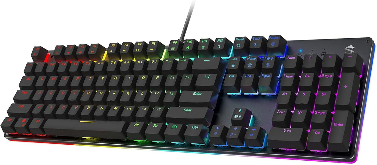 Black Shark RGB Mechanical Gaming Keyboard with Blue Switches, 104 Keys H2191