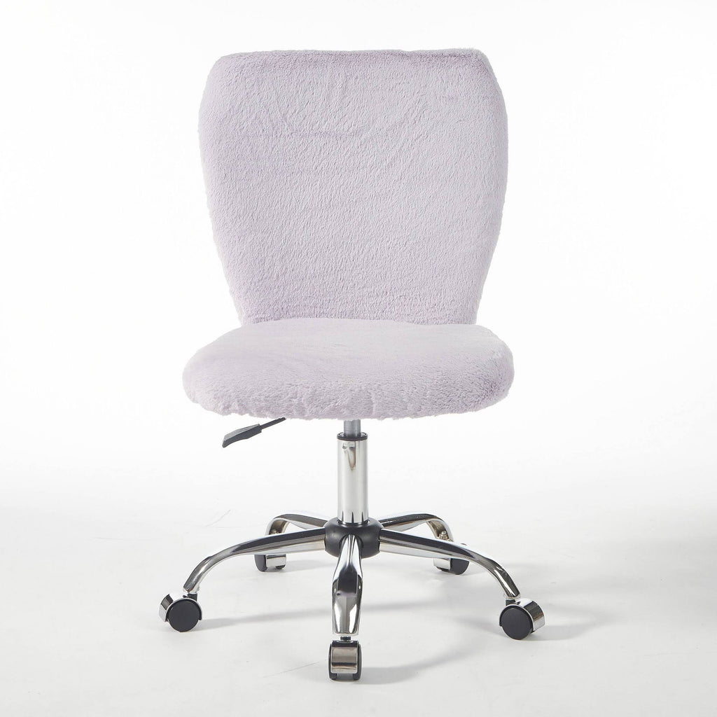 Lavender Faux Fur Rolling Desk Chair F637448