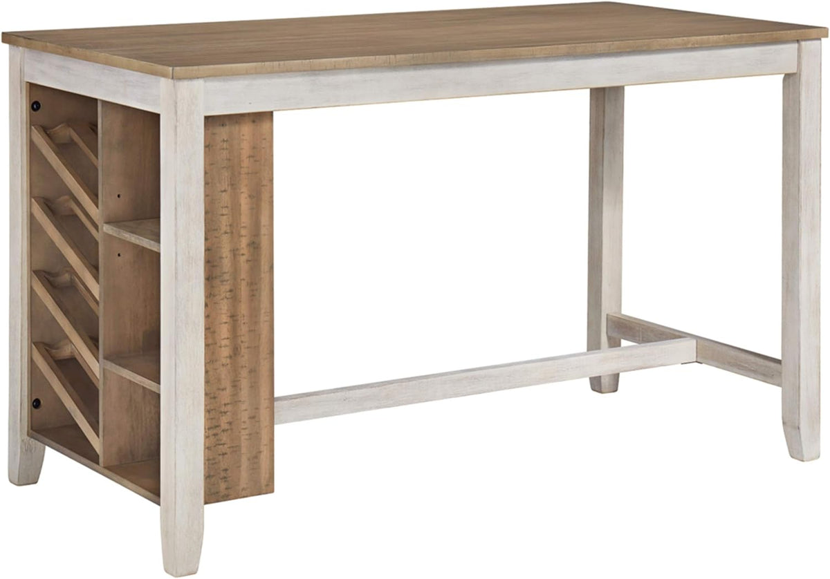 Rustic Counter Height Dining Table with Storage, Dark Gray R9216