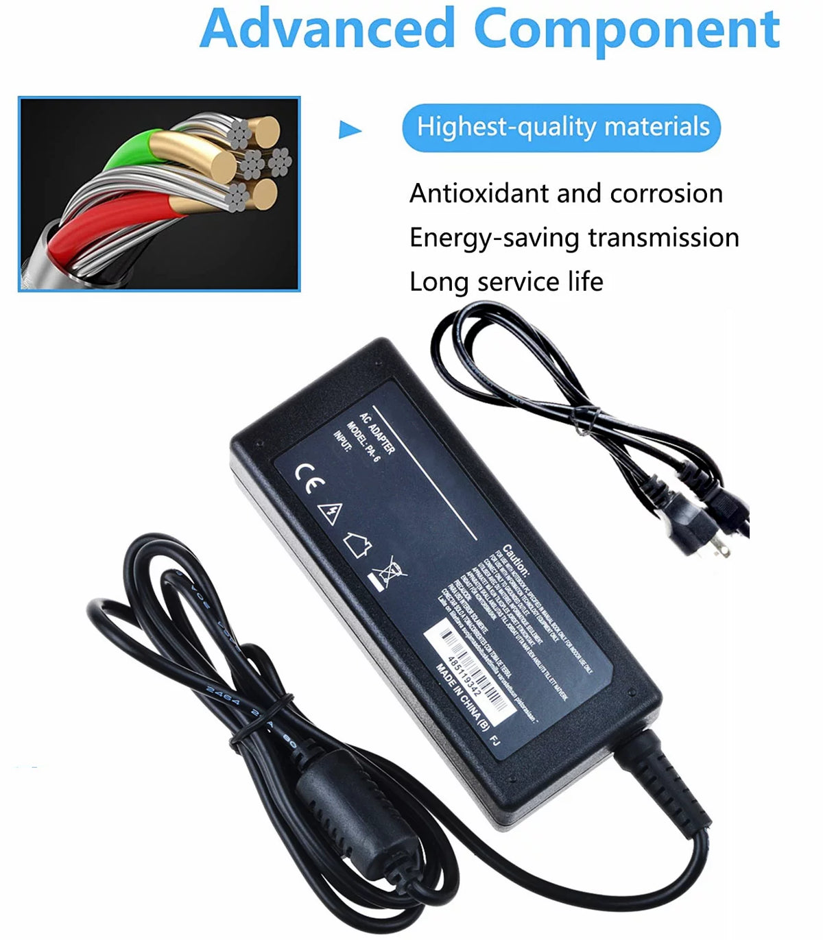 Compatible AC / DC Adapter Replacement for Asus 15.6 Laptop Charger V17326