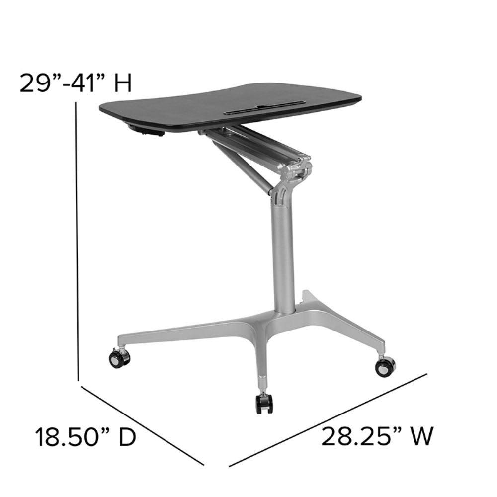 Black Ergonomic Desk with Adjustable Range 29x22-41x22 K425