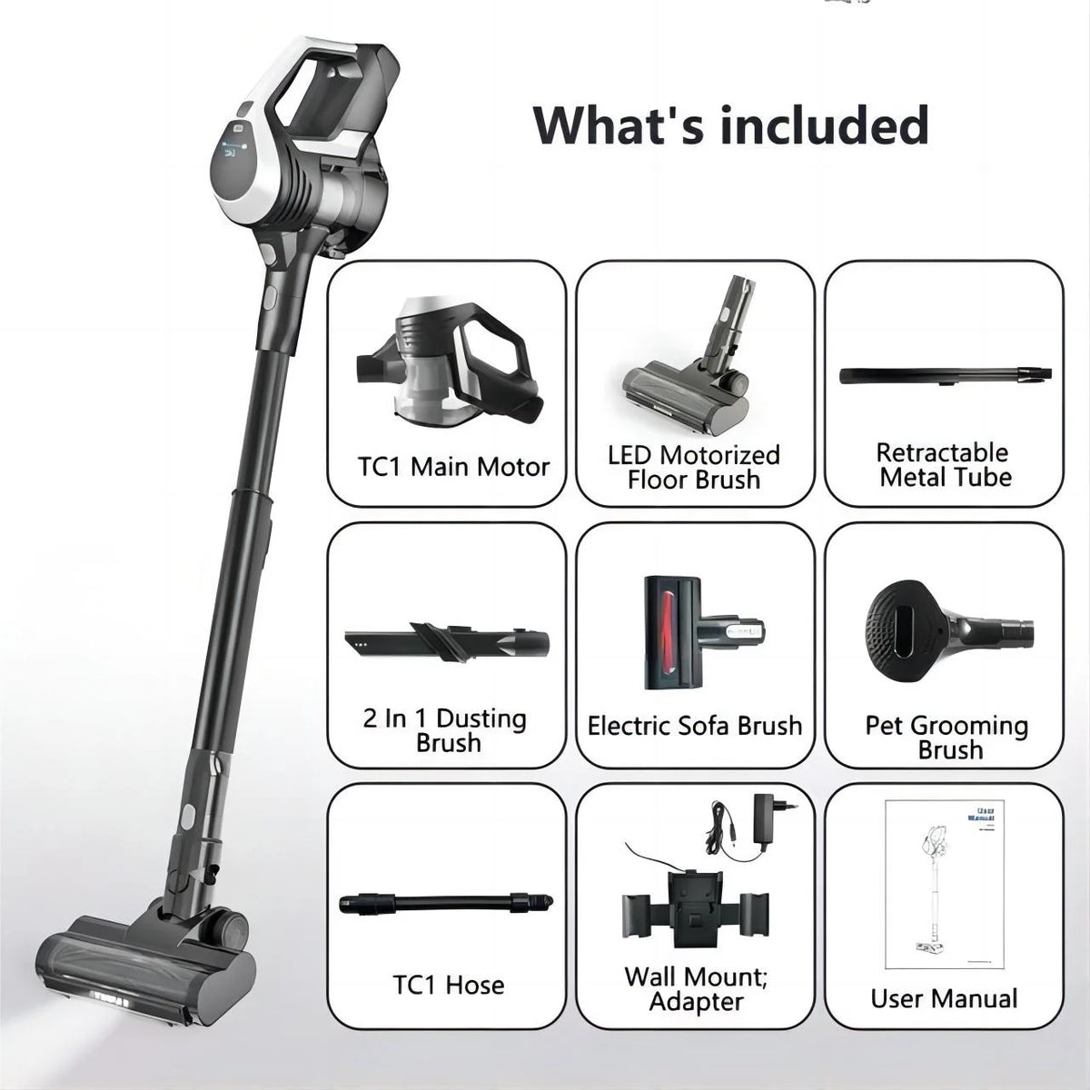 Cordless Stick Vacuum 4-in-1 Lightweight Pet Vacuum Cleaner R4545