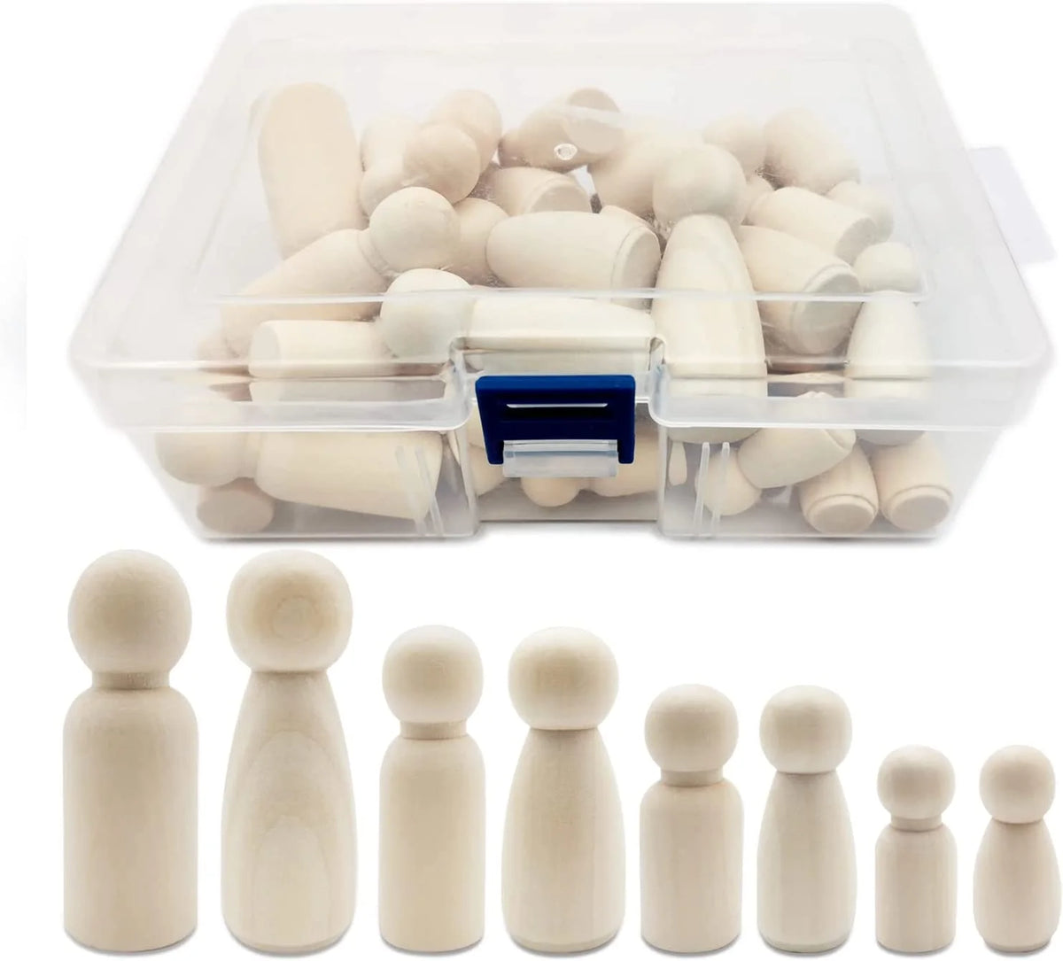 50Pcs Wooden Peg Dolls 35-65mm DIY Arts Crafts Q9366