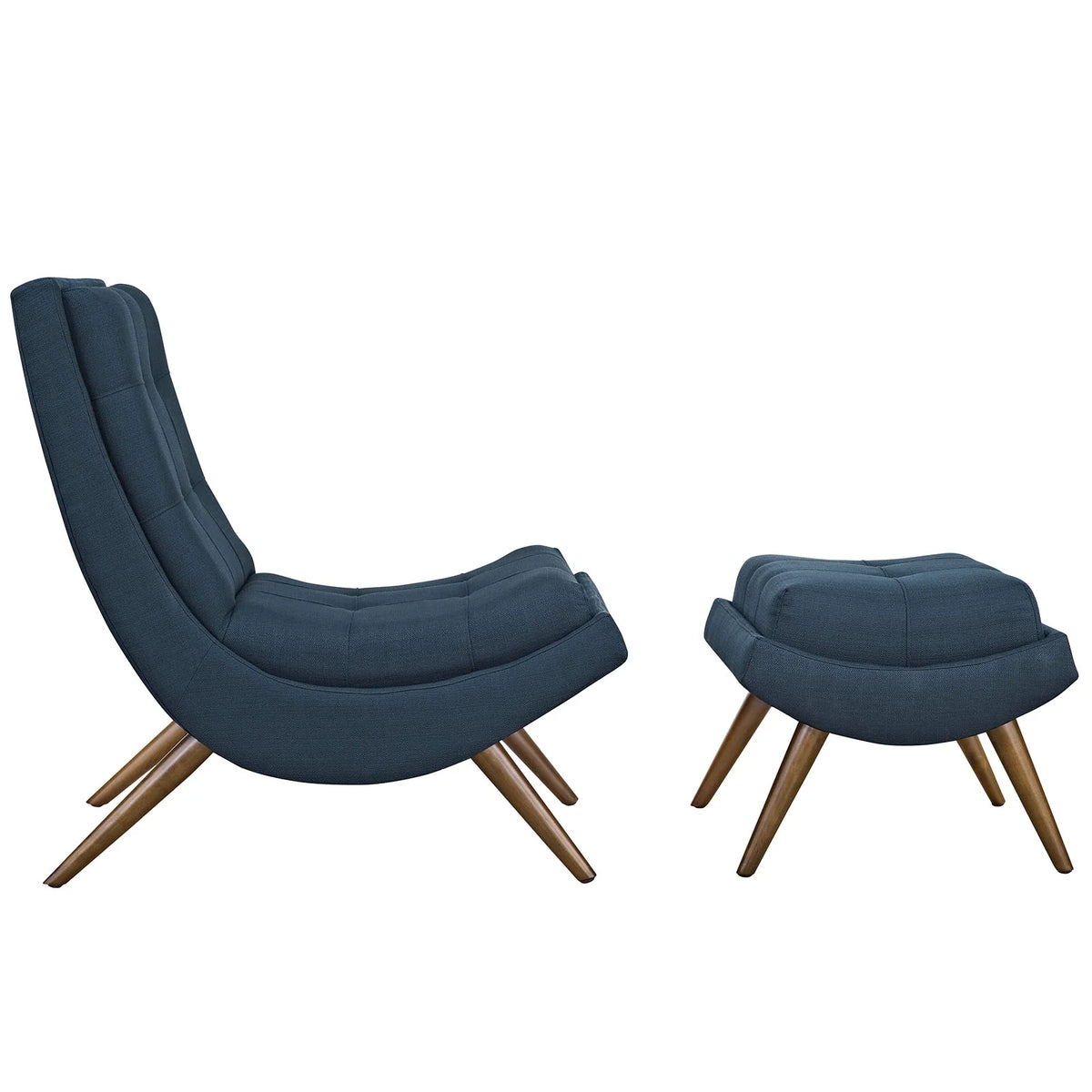 Navy Blue Fabric Lounge Chair Set P197343