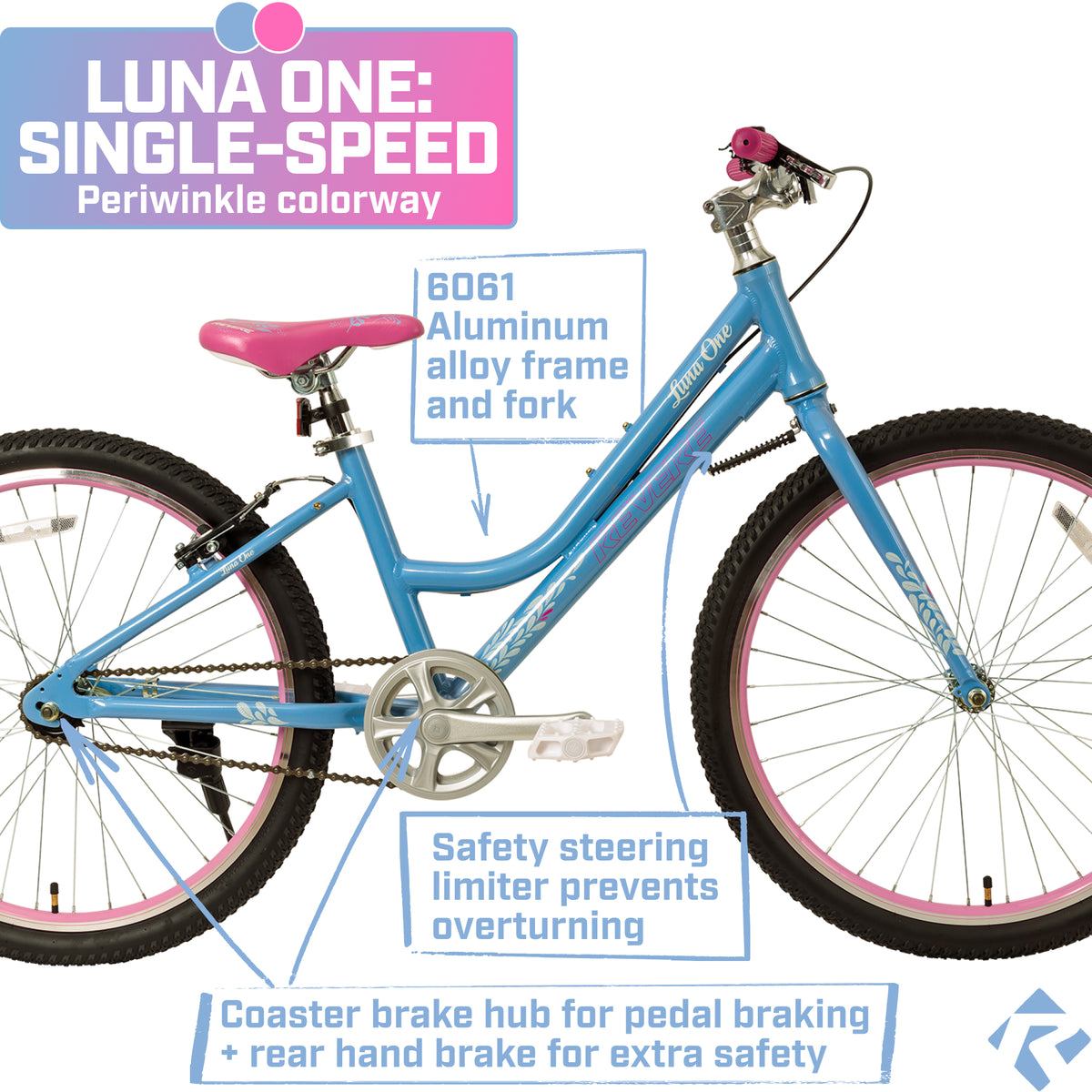 24" Girls Cruiser Bicycle, Lightweight Aluminum Frame B595