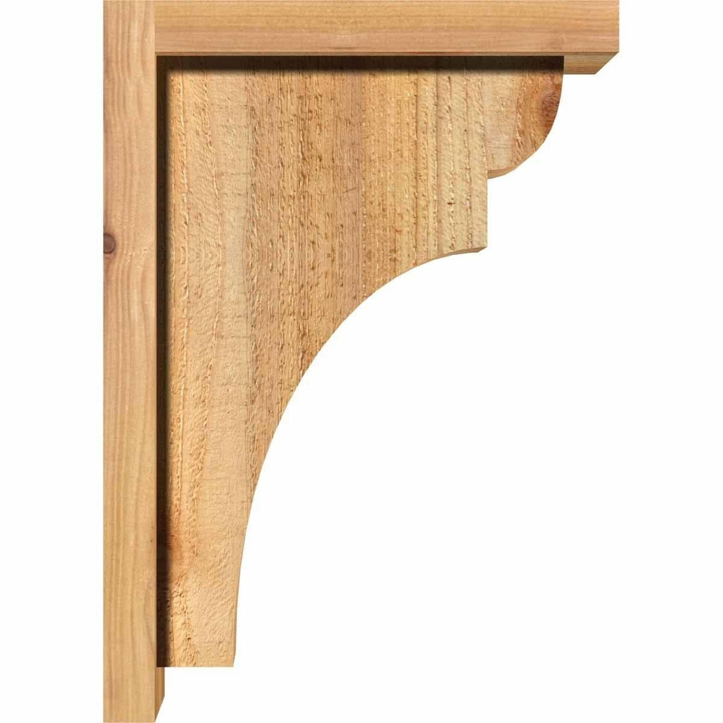 8x22W x 14x22D x 18x22H Rough Sawn Corbel with Backplate, Western Red Cedar D744844