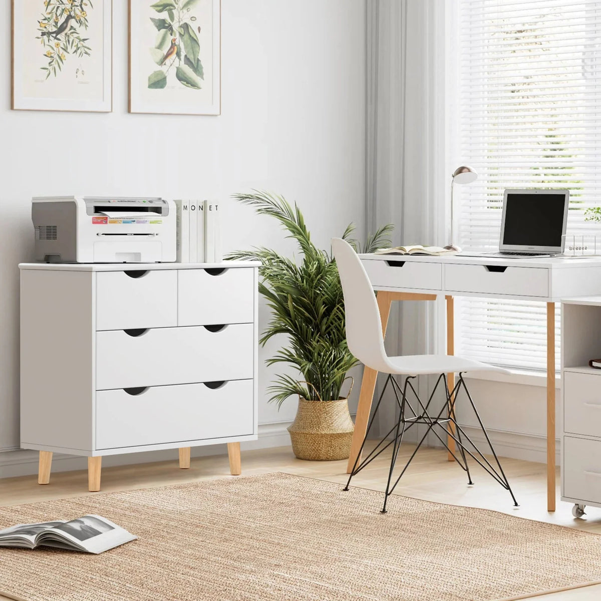 White 6 Drawer Wood Dresser X237