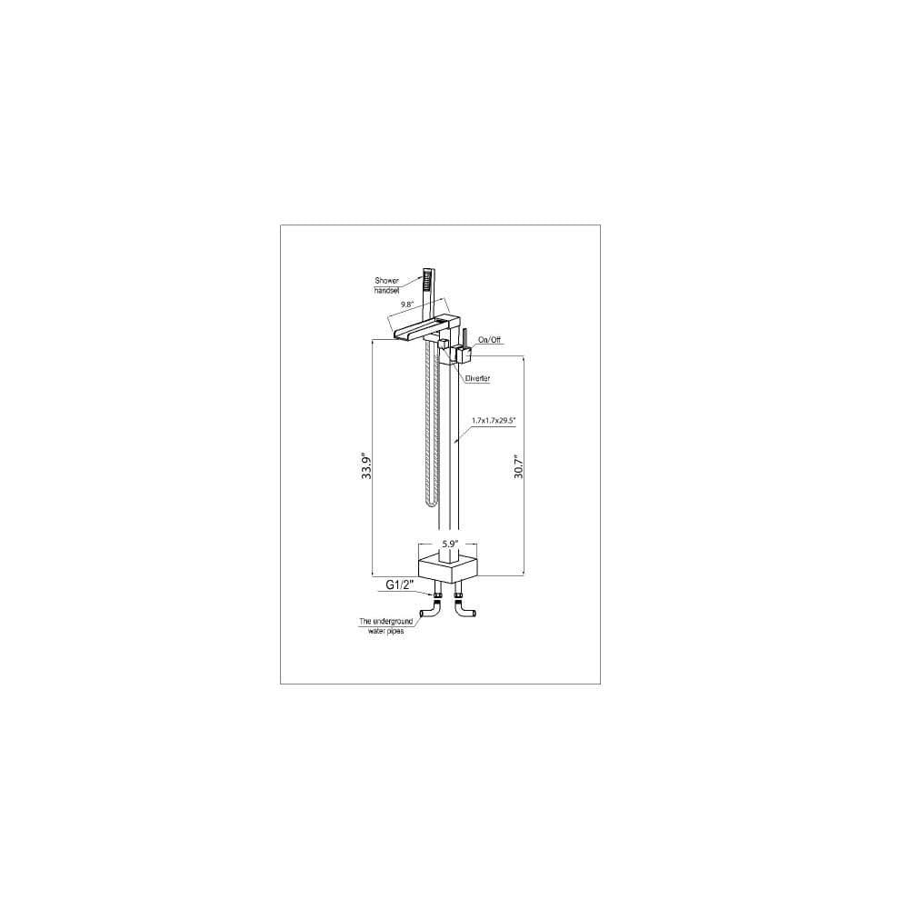 Matte Black Claw Foot Tub Faucet with Hand Shower A6813