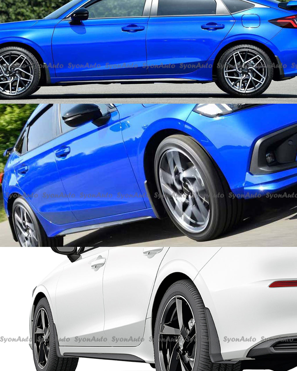 Black 4Pcs Mud Flap Splash Guard Set I407820