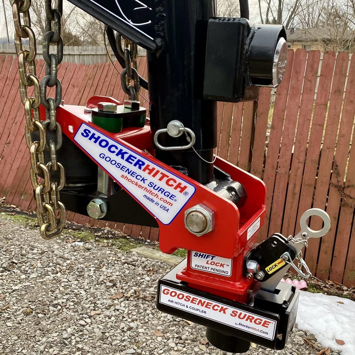 Gooseneck Air Hitch & Coupler, Round 4" Angled Pin 30K Coupler 9" Offset A203089