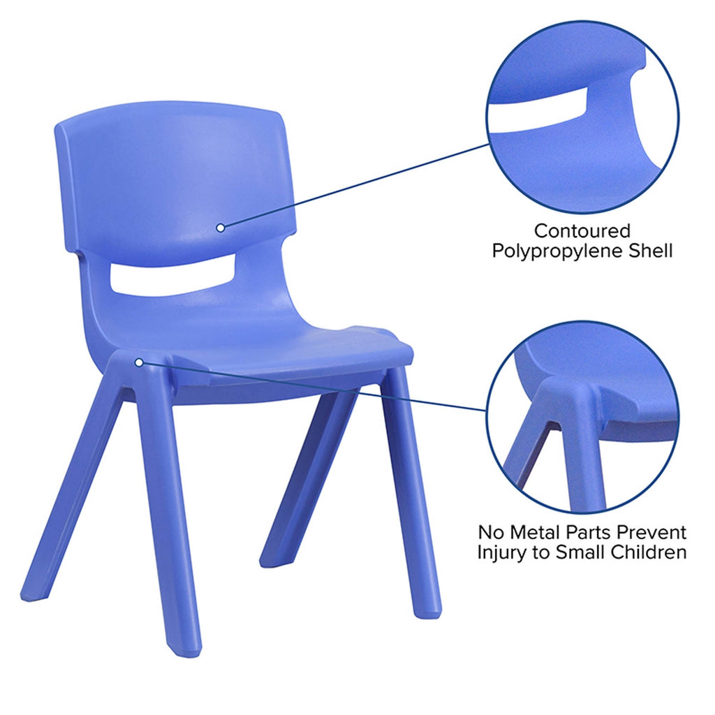 Blue Plastic Stackable School Chair, 4 Pack N453519