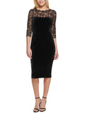 Velvet Lace Front Cocktail Dress T764357