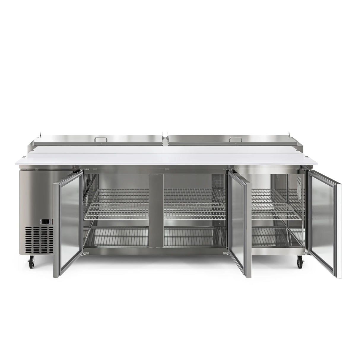 92 In. Three Door Stainless-Steel Pizza Prep Refrigerator S6703