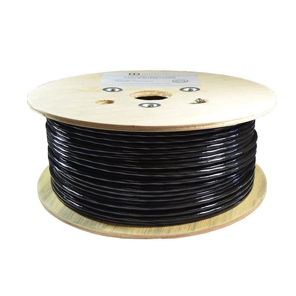 500ft CAT6 FTP Shielded Direct Burial Solid Copper Ethernet Cable 23AWG Black Y15954