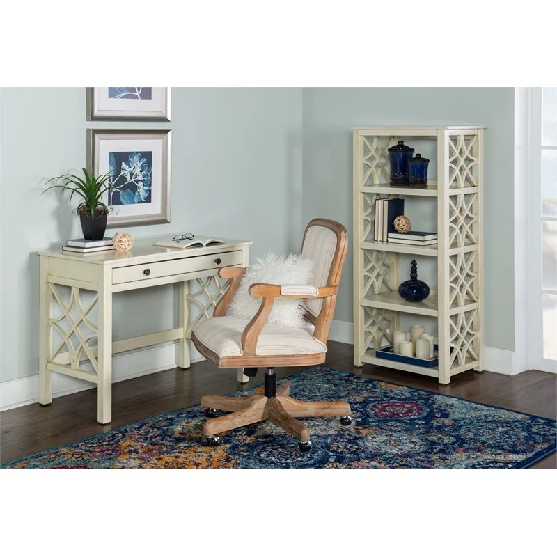 Antique White 1-Drawer Wood Desk V8338