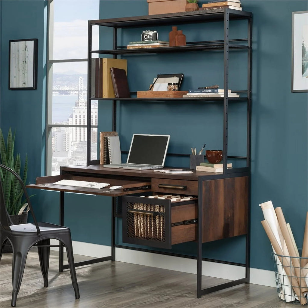 Engineered Wood Computer Desk with Hutch I824951