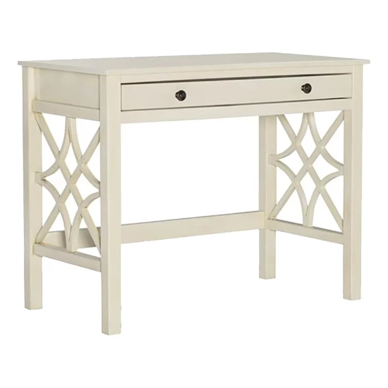 Antique White 1-Drawer Wood Desk V8338