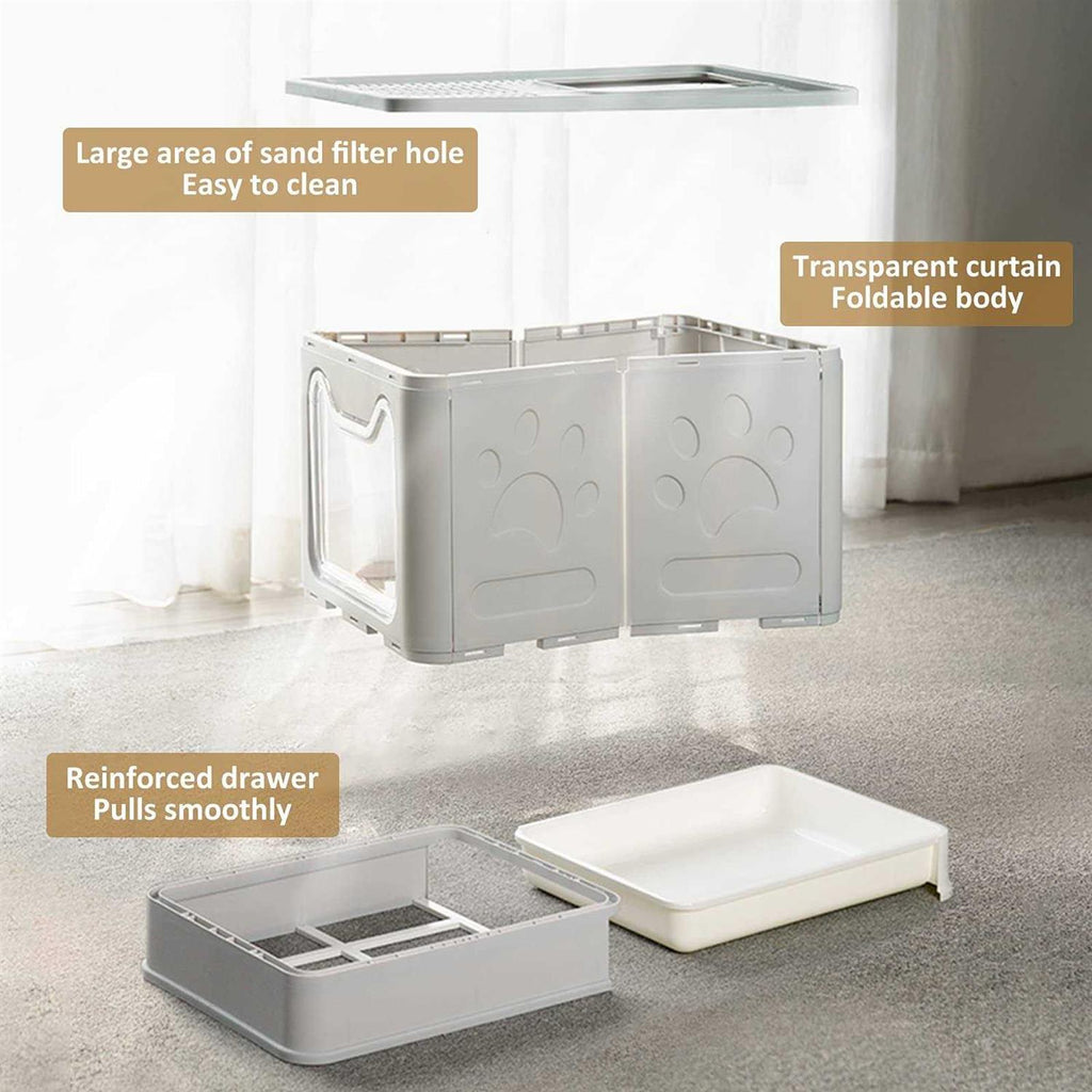 Foldable Cat Litter Box with Lid Y687