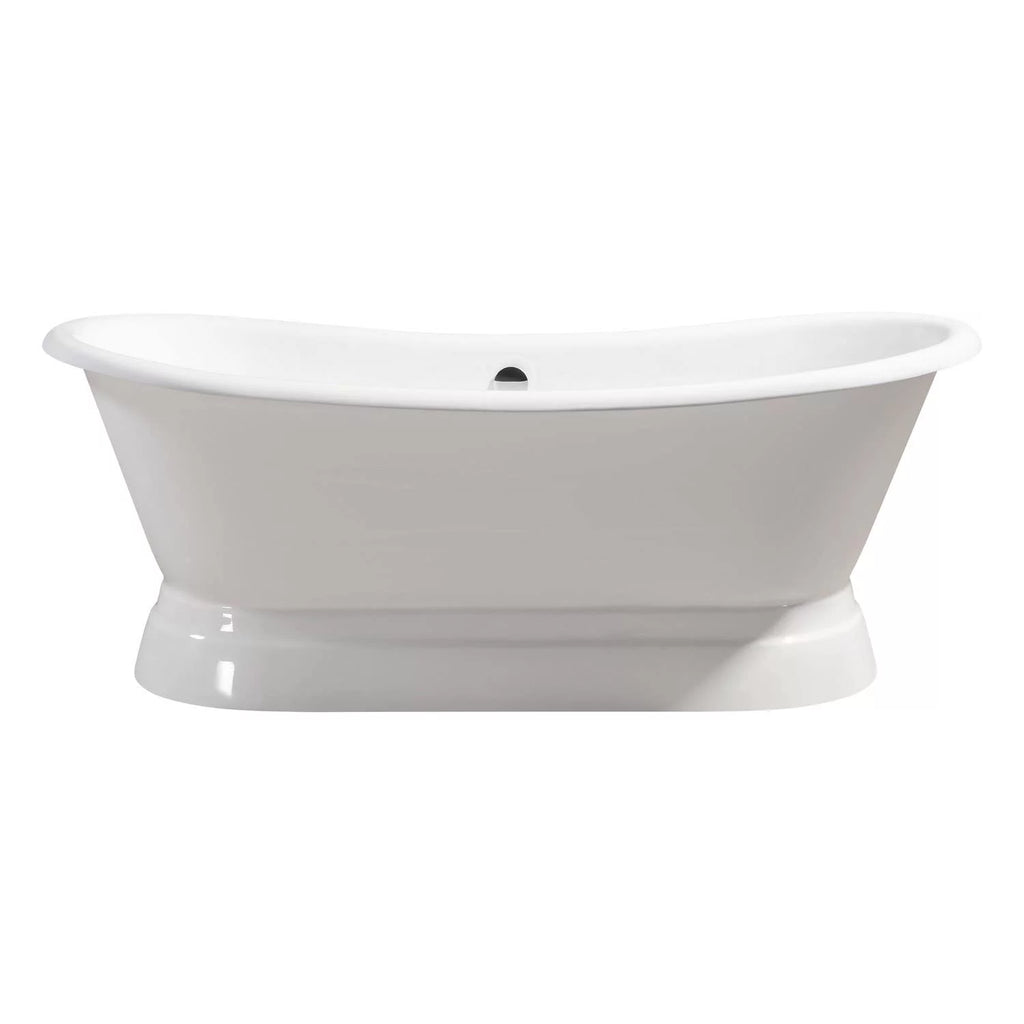 71 Inch Cast Iron Double Slipper Pedestal Tub B9408